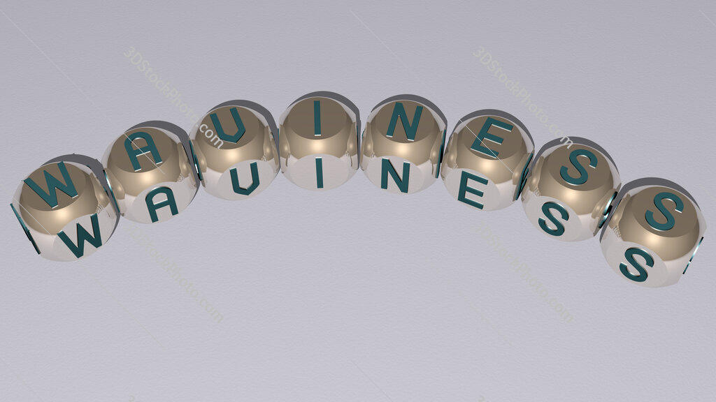 waviness curved text of cubic dice letters