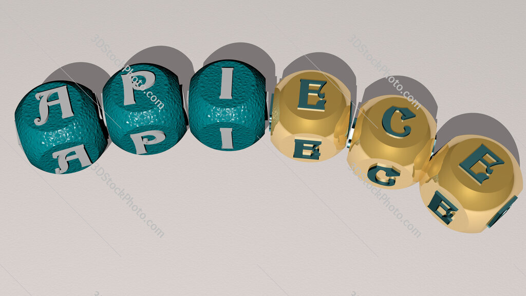 apiece curved text of cubic dice letters