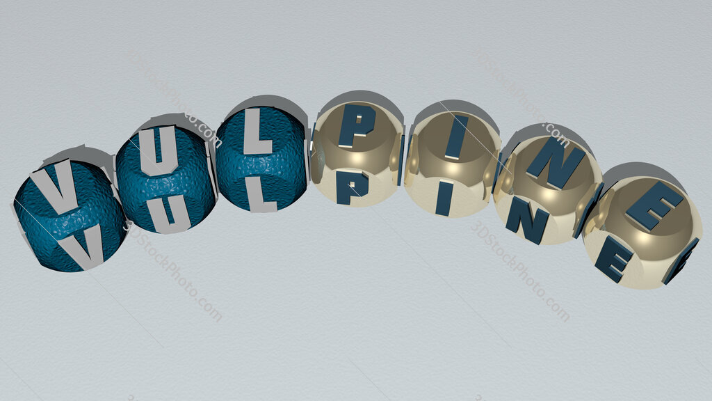 vulpine curved text of cubic dice letters