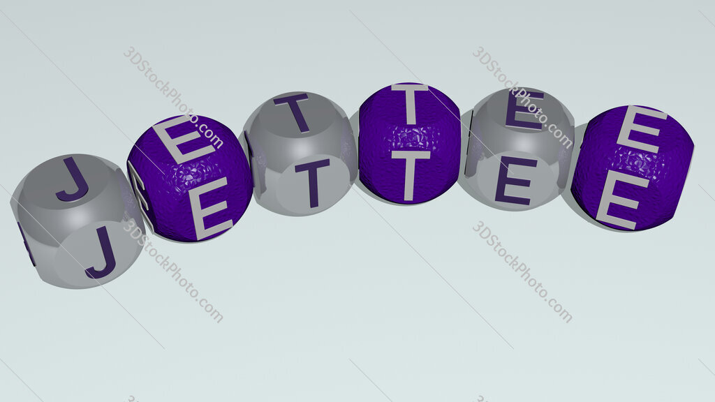 jettee curved text of cubic dice letters
