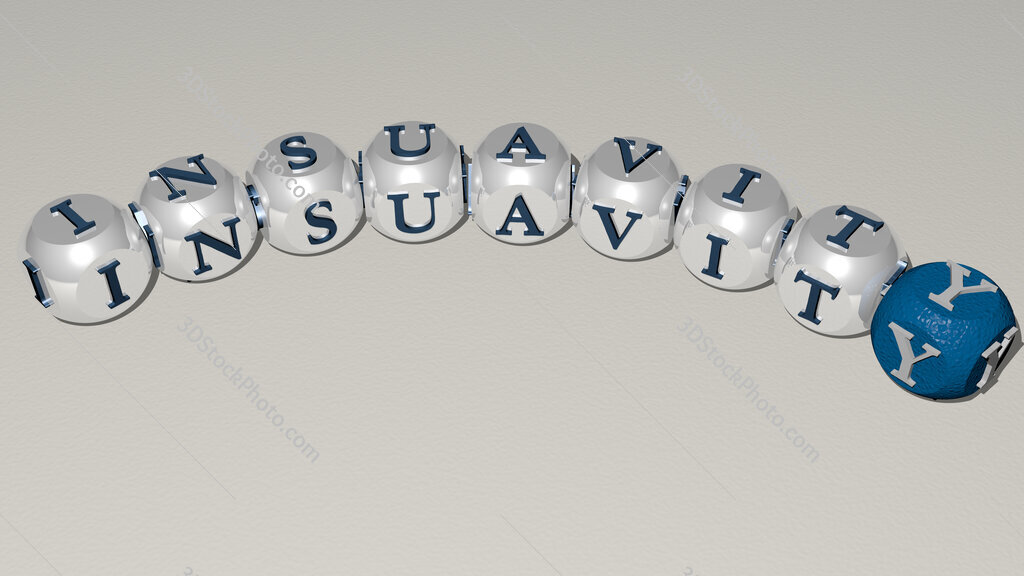 insuavity curved text of cubic dice letters
