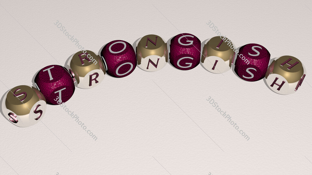 strongish curved text of cubic dice letters