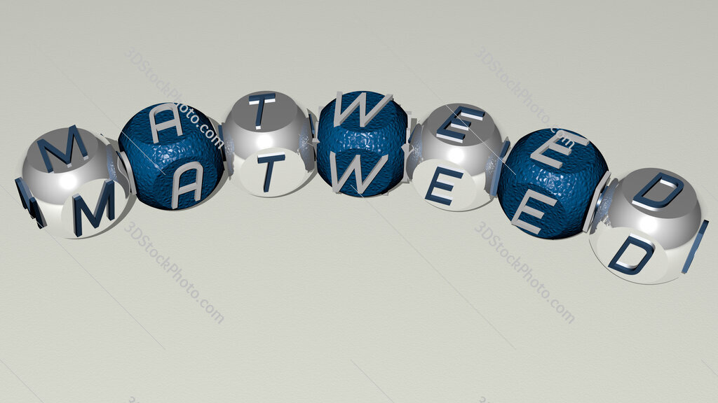 matweed curved text of cubic dice letters