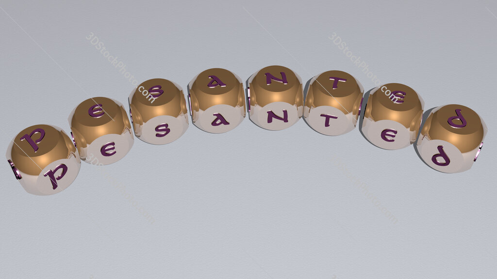 pesanted curved text of cubic dice letters