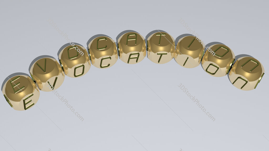 evocation curved text of cubic dice letters