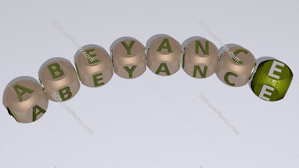 abeyance curved text of cubic dice letters