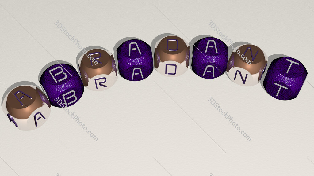 abradant curved text of cubic dice letters