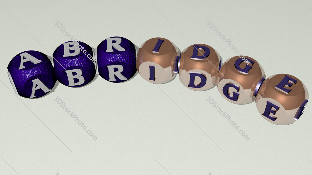 abridge curved text of cubic dice letters