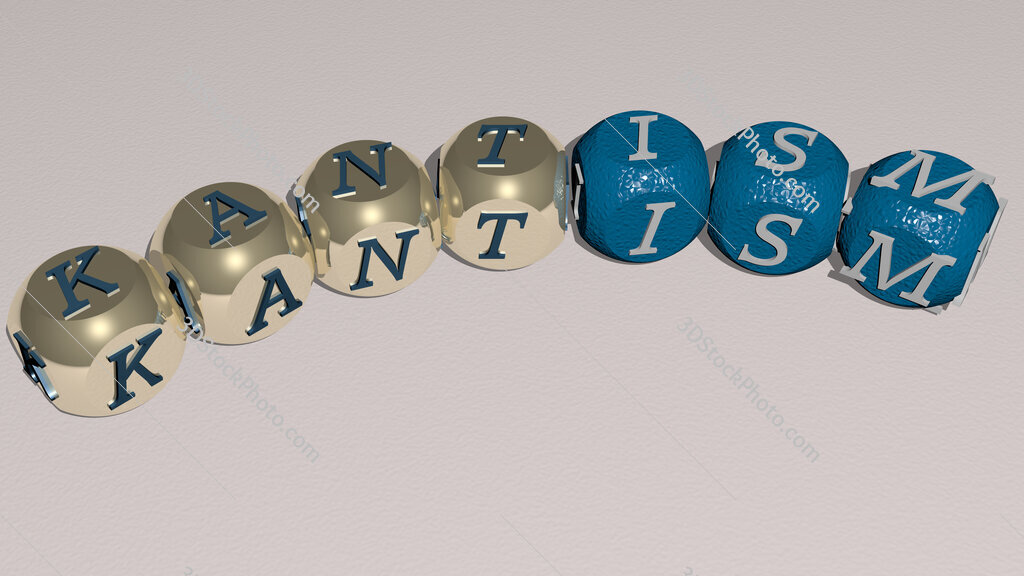 kantism curved text of cubic dice letters