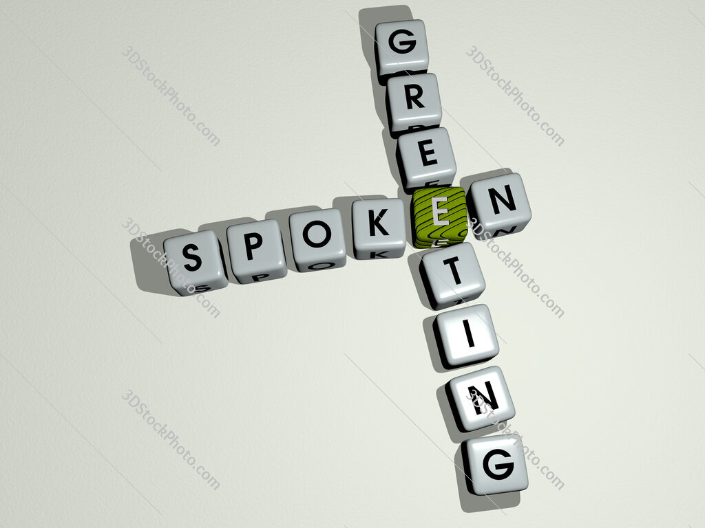 Spoken greeting crossword by cubic dice letters