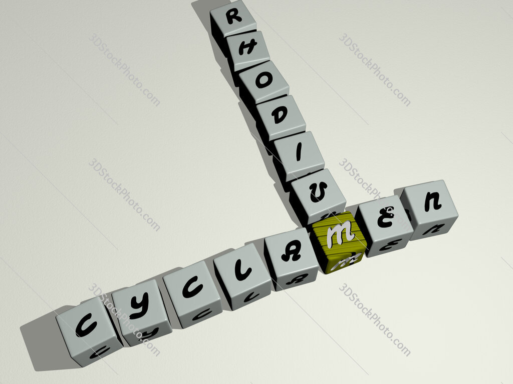 Cyclamen rhodium crossword by cubic dice letters