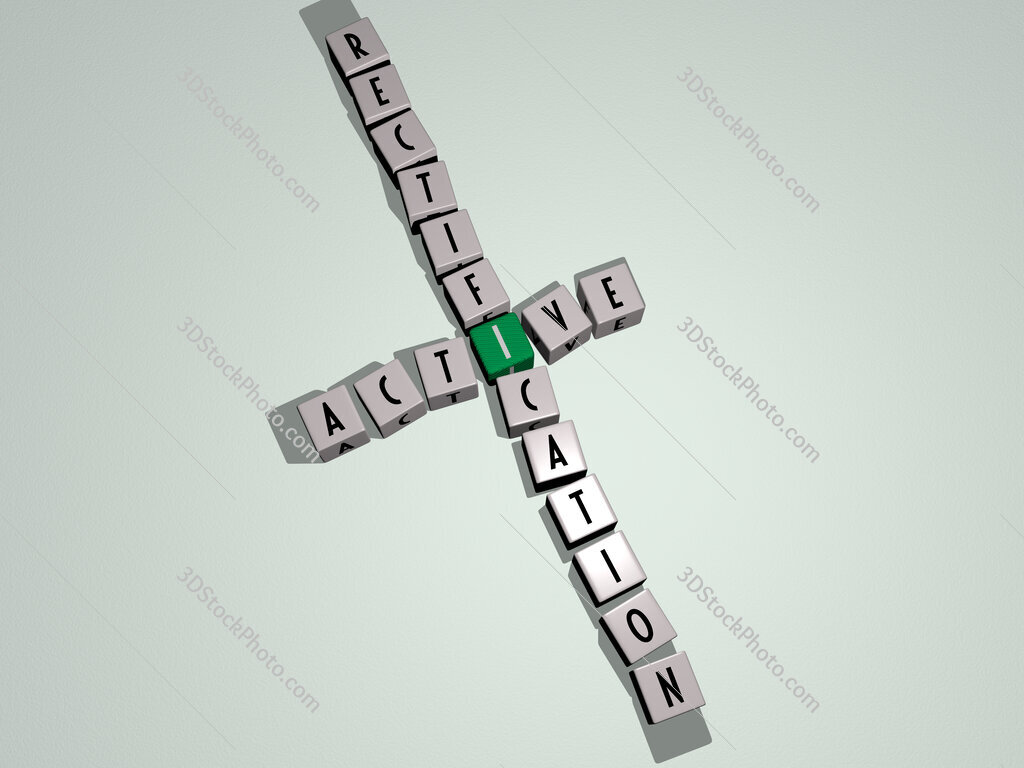 Active rectification crossword by cubic dice letters