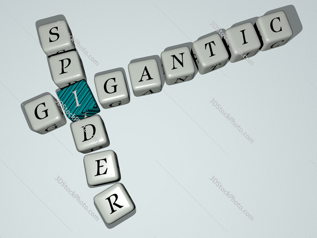 Gigantic spider crossword by cubic dice letters