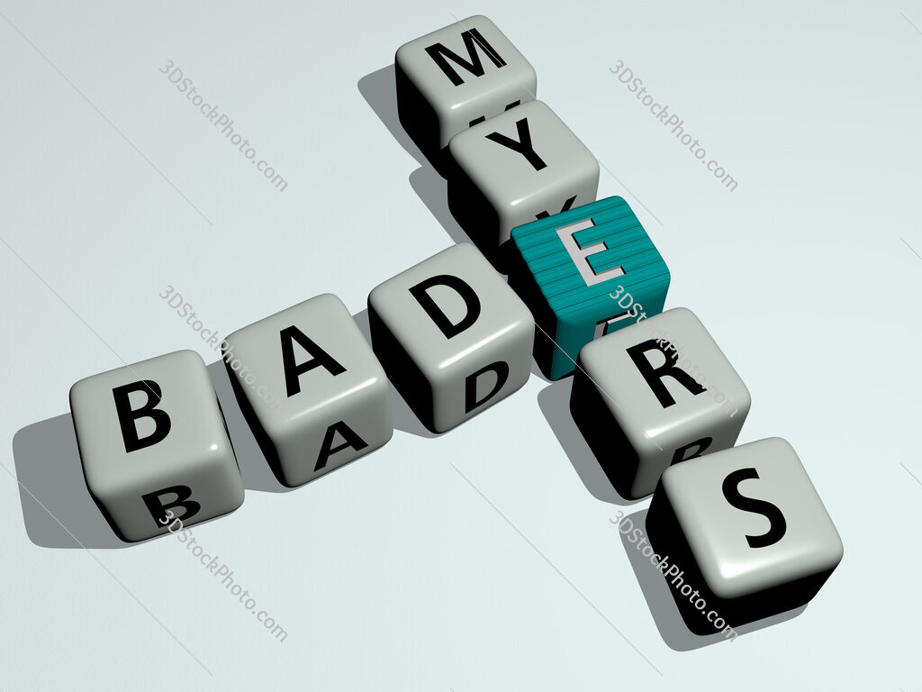 Bade Myers crossword by cubic dice letters