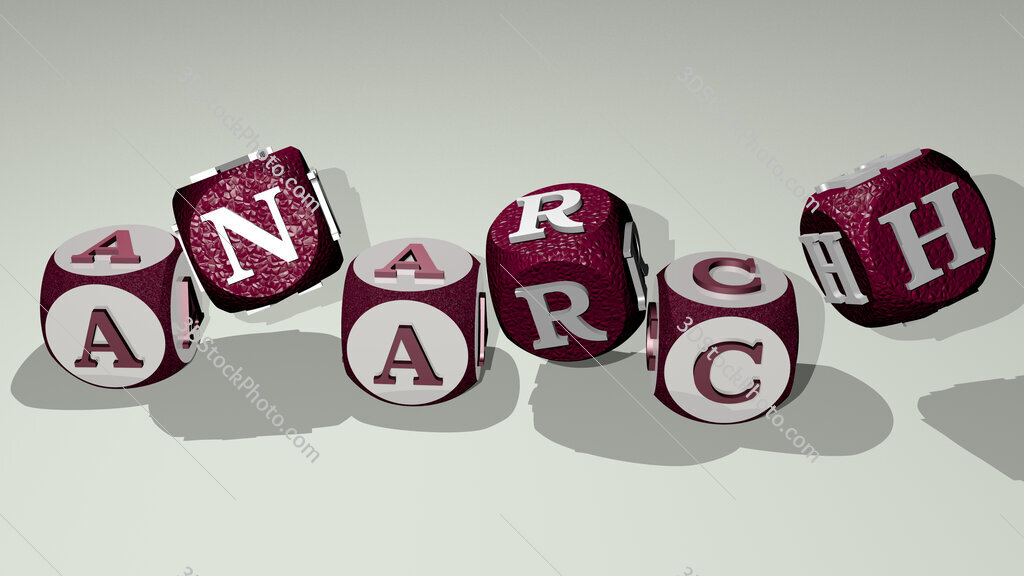 Anarch text by dancing dice letters