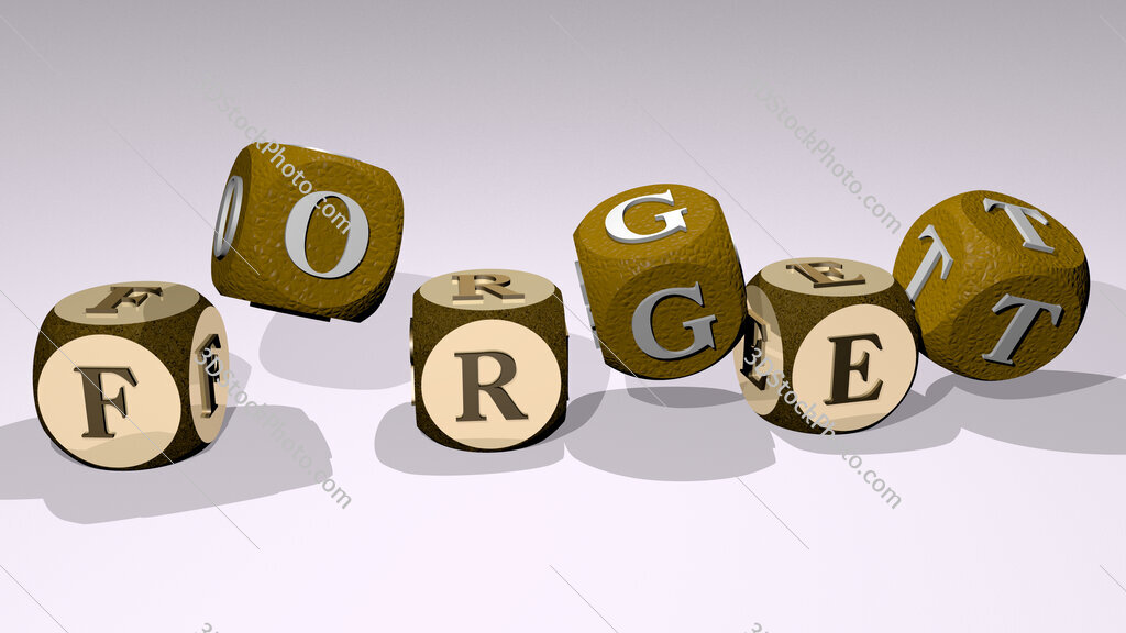 Forget text by dancing dice letters