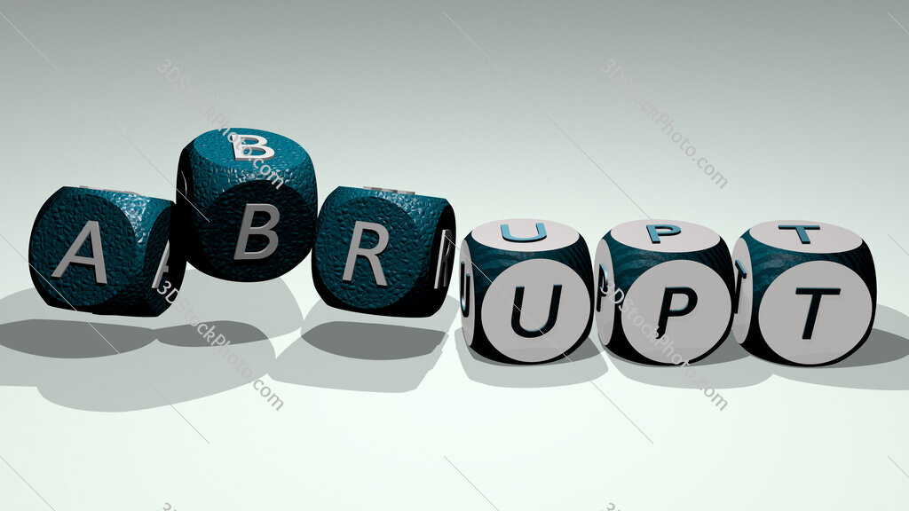 Abrupt text by dancing dice letters