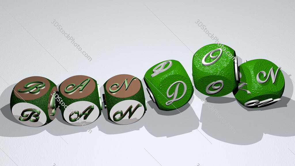 Bandon text by dancing dice letters
