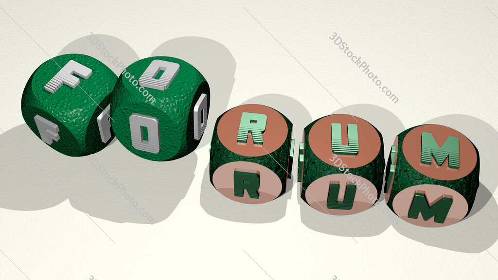 Forum text by dancing dice letters