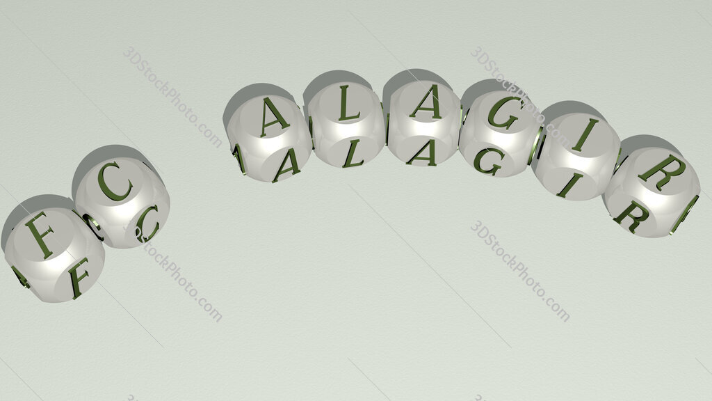 FC Alagir curved text of cubic dice letters