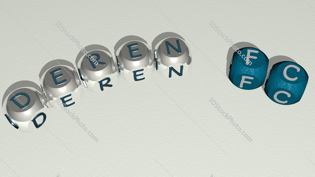Deren FC curved text of cubic dice letters