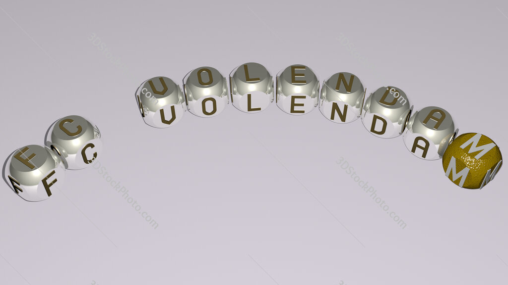 FC Volendam curved text of cubic dice letters