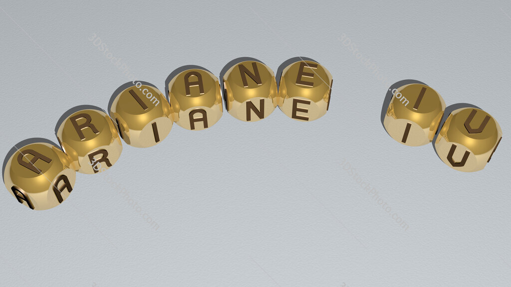 Ariane IV curved text of cubic dice letters