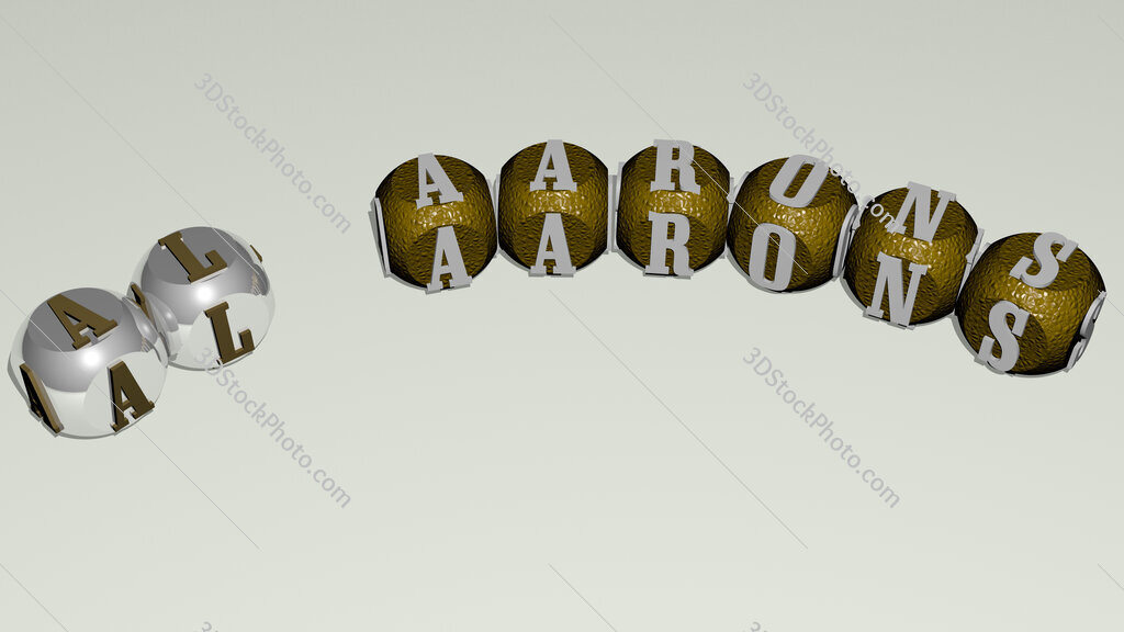 Al Aarons curved text of cubic dice letters