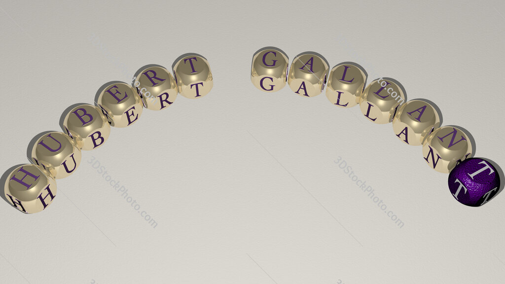 Hubert Gallant curved text of cubic dice letters