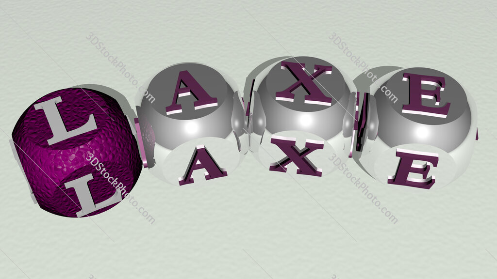 Laxe curved text of cubic dice letters