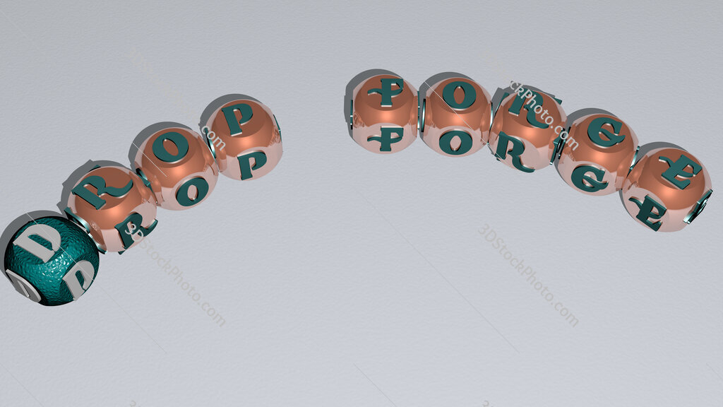 Drop Forge curved text of cubic dice letters