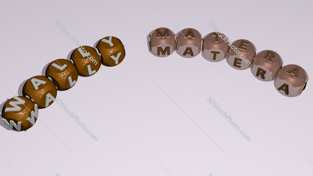 Wally Matera curved text of cubic dice letters