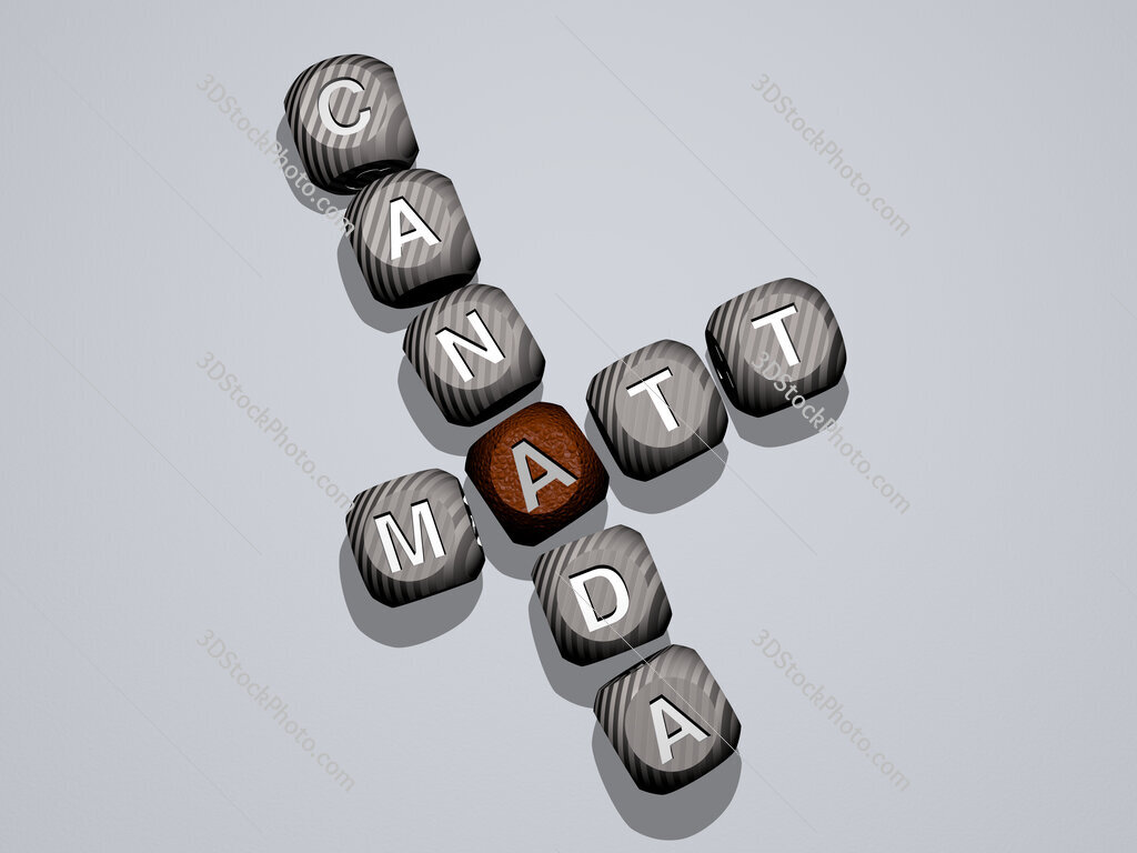 Matt Canada crossword of dice letters in color
