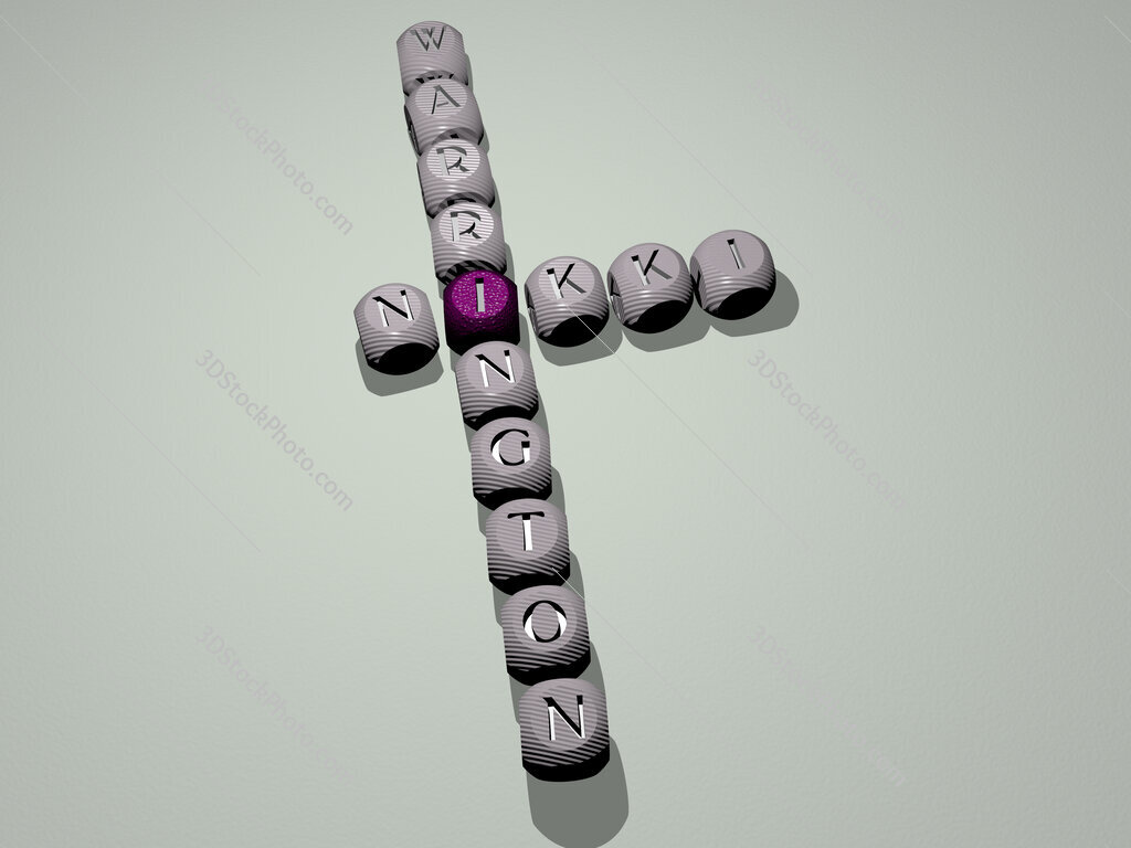 Nikki Warrington crossword of dice letters in color