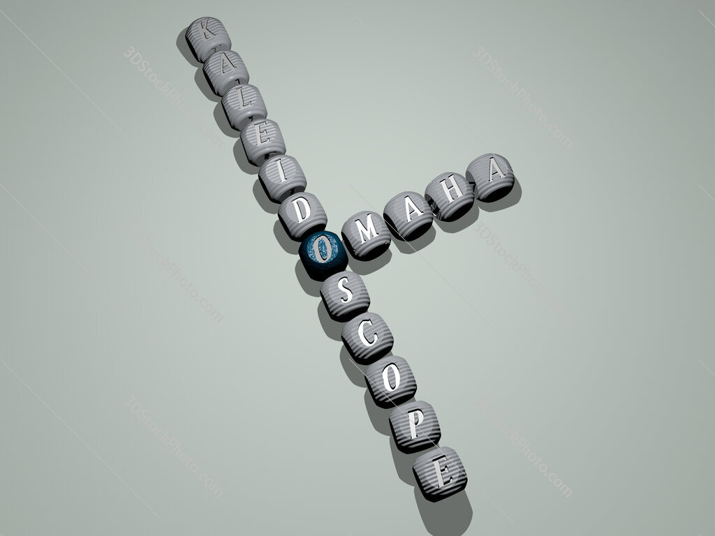 Omaha Kaleidoscope crossword of dice letters in color