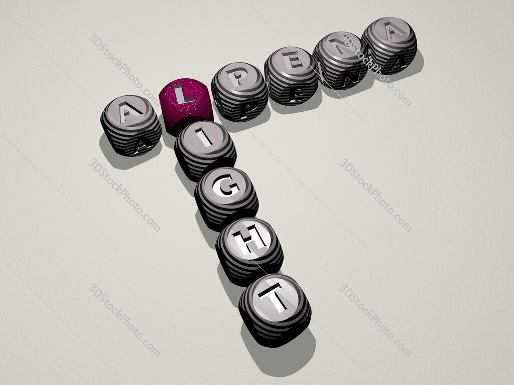 Alpena Light crossword of dice letters in color