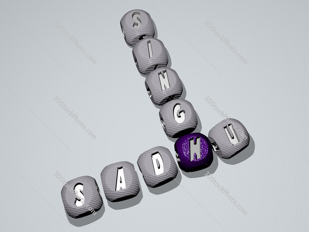 Sadhu Singh crossword of dice letters in color