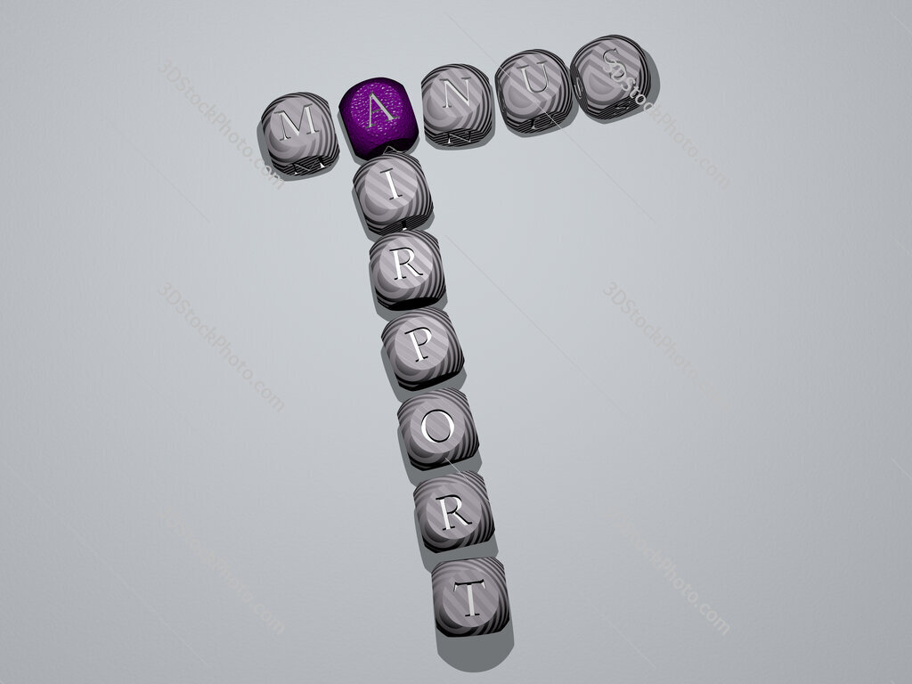 Manus Airport crossword of dice letters in color