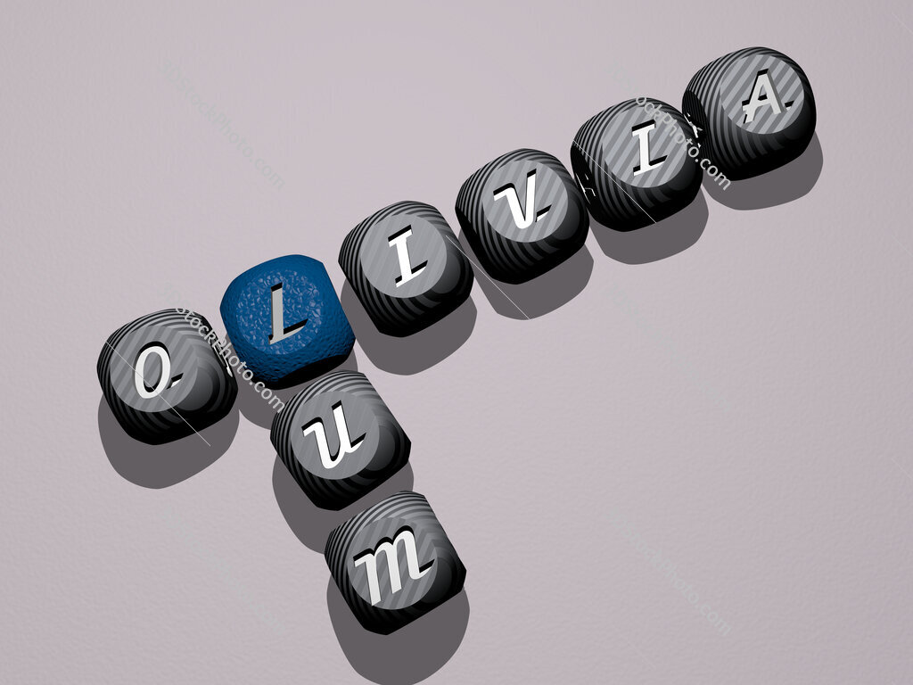 Olivia Lum crossword of dice letters in color
