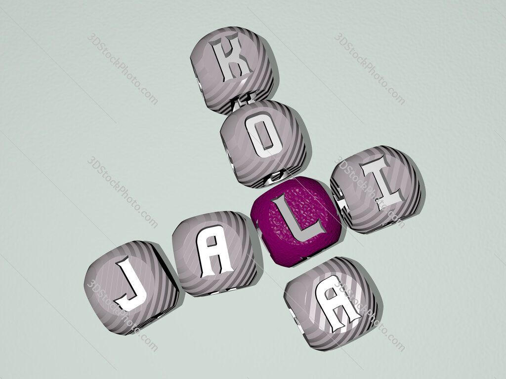 Jali Kola crossword of dice letters in color