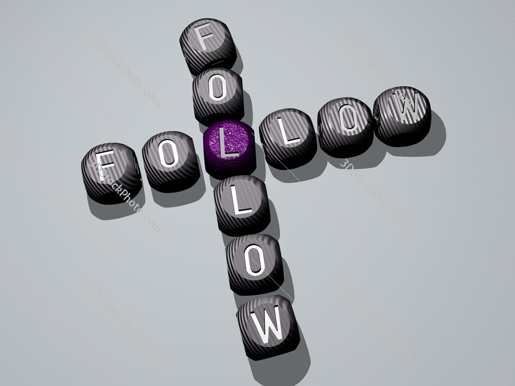 Follow Follow crossword of dice letters in color