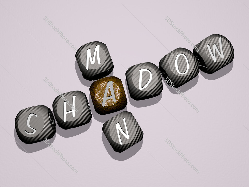 Shadow Man crossword of dice letters in color