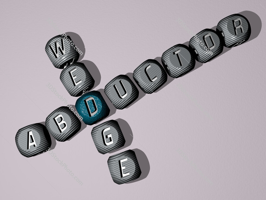 Abductor wedge crossword of dice letters in color