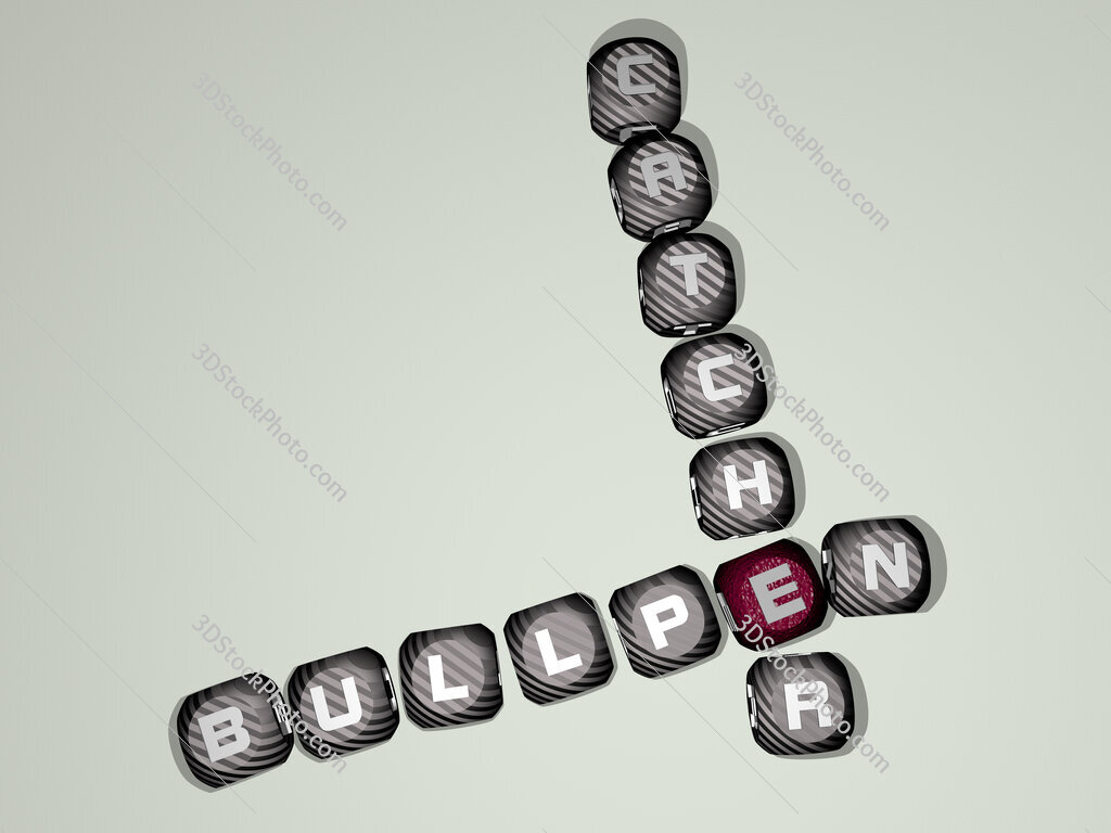 Bullpen catcher crossword of dice letters in color