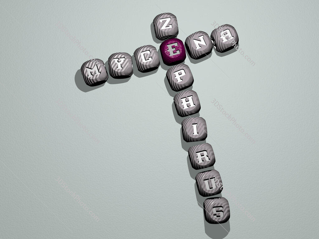Mycena zephirus crossword of dice letters in color