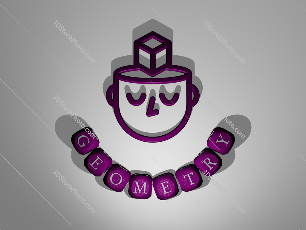geometry text around the 3D icon