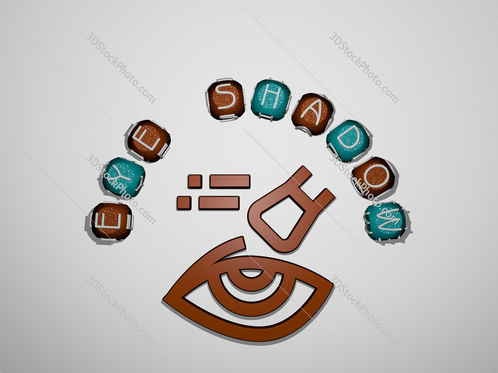eye-shadow icon surrounded by the text of individual letters