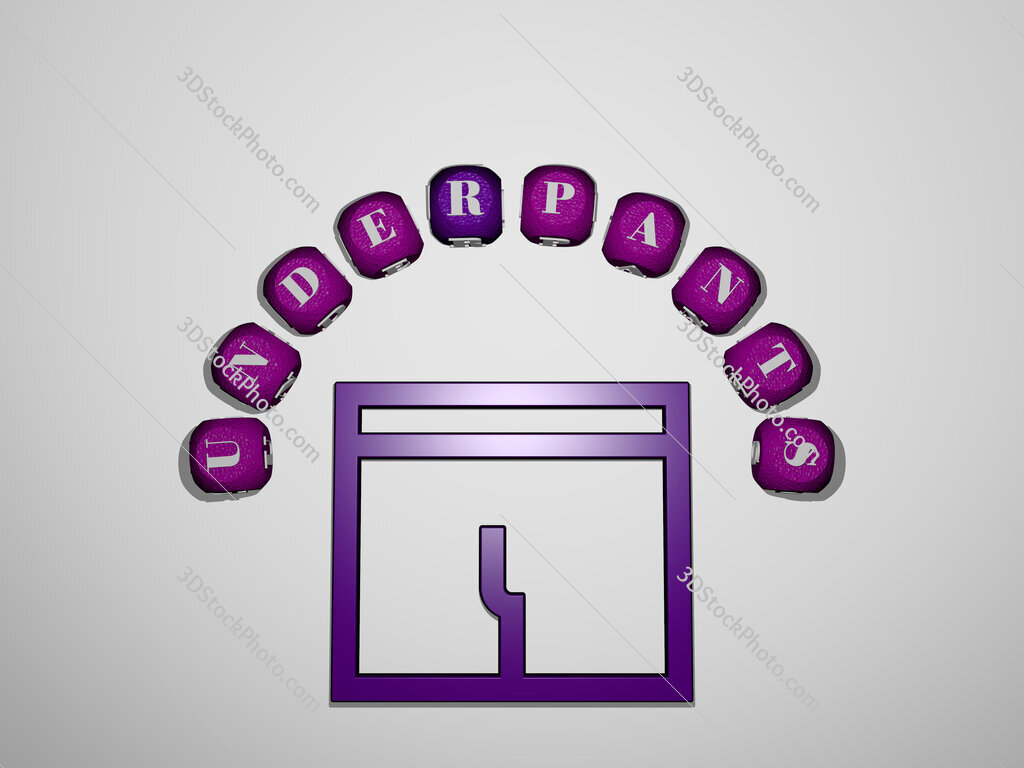 underpants icon surrounded by the text of individual letters