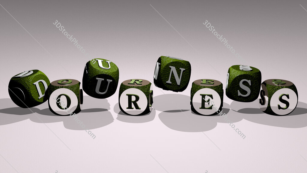 dourness text by dancing dice letters