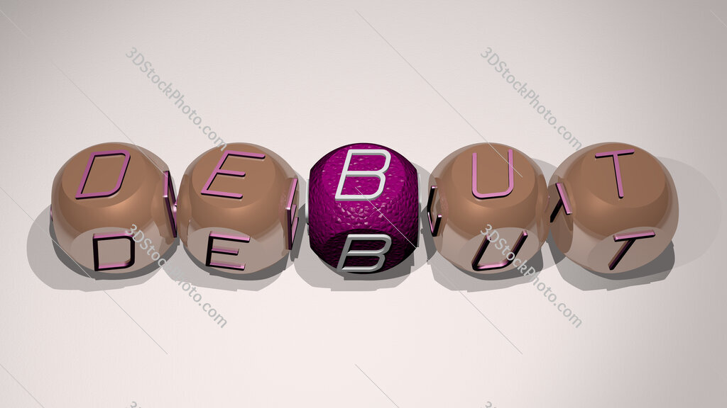 debut text of cubic individual letters